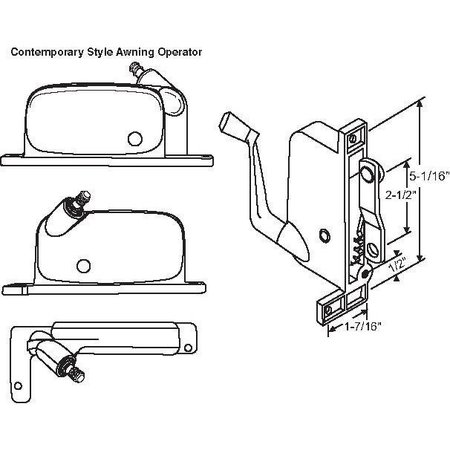 STRYBUC Awning Operator Bronze 41-455PB D